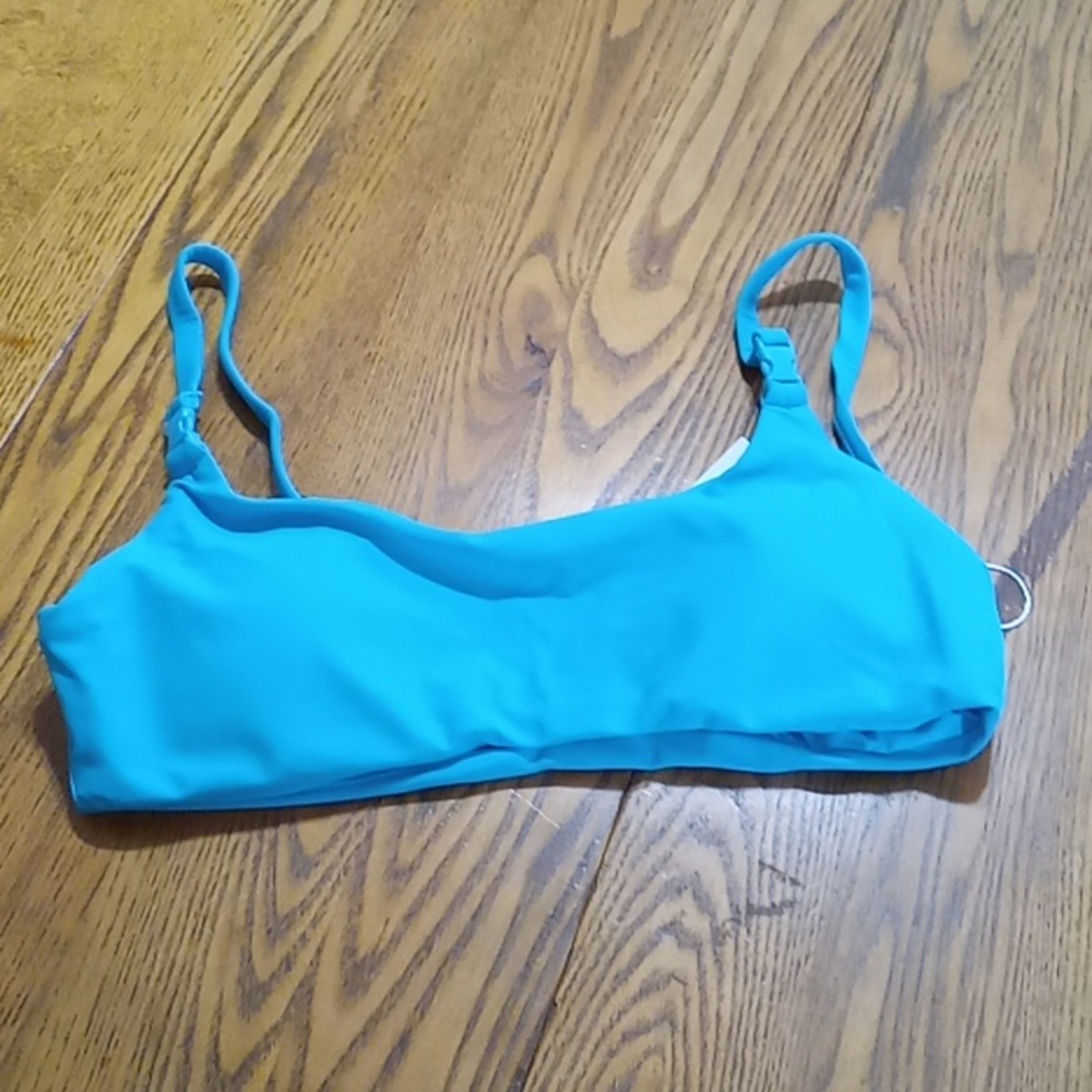 Andie Womens Bikini Top Small RIVIERA AQUA GREEN BLUE  Swim Vacation SUMMER NEW